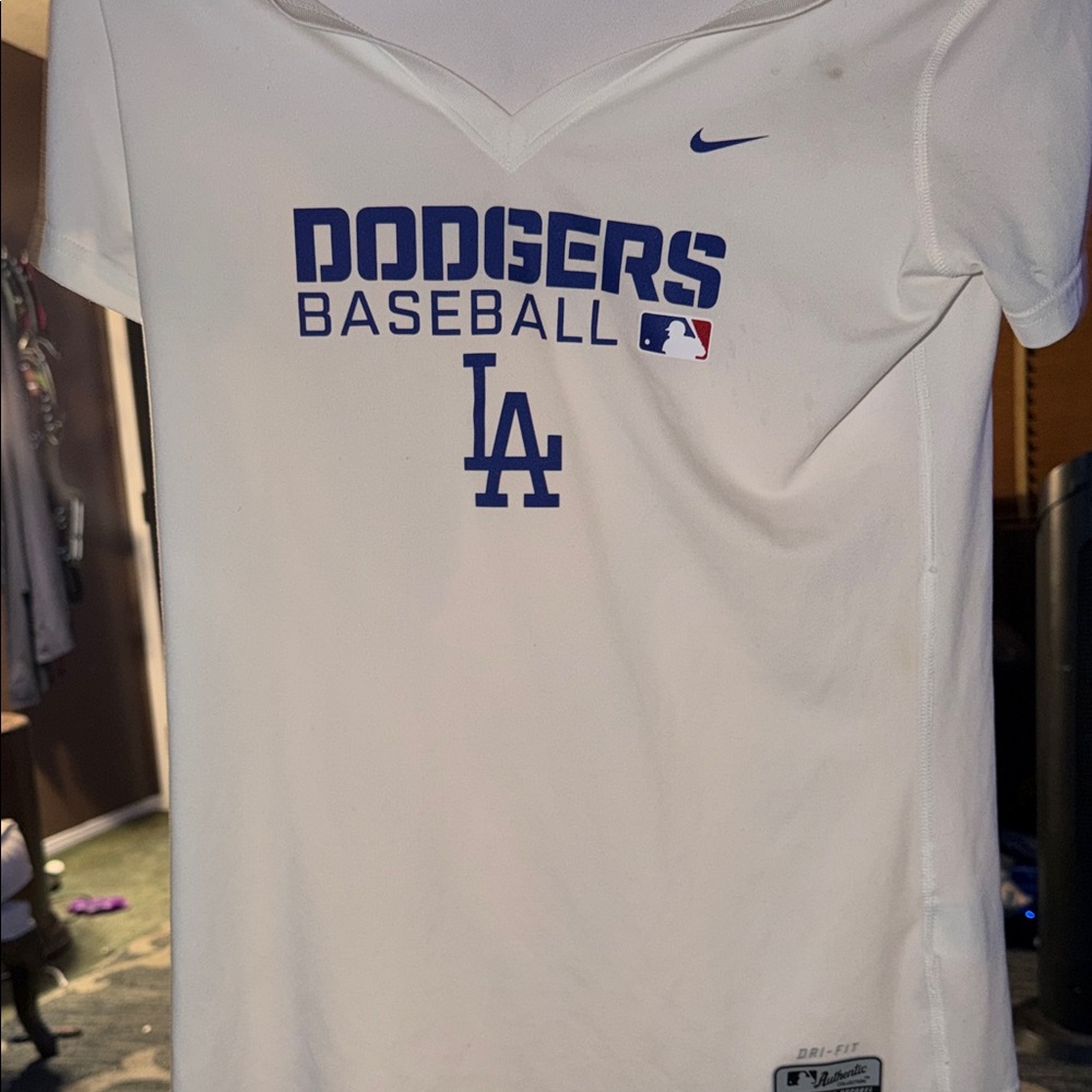 Nike Dodgers Baseball T-Shirt - White and Navy